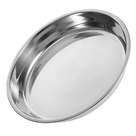 GAXIRE Round Stainless Steel Serving Platter for Kitchen - Easy Serving and Cleanup, Dinnerware