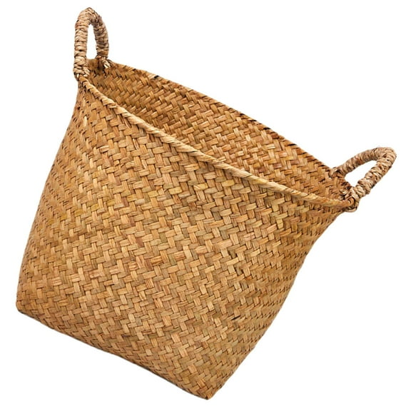 GAXIRE Sea Grass Woven Laundry Basket Khaki Basket for Clothes and Home Storage