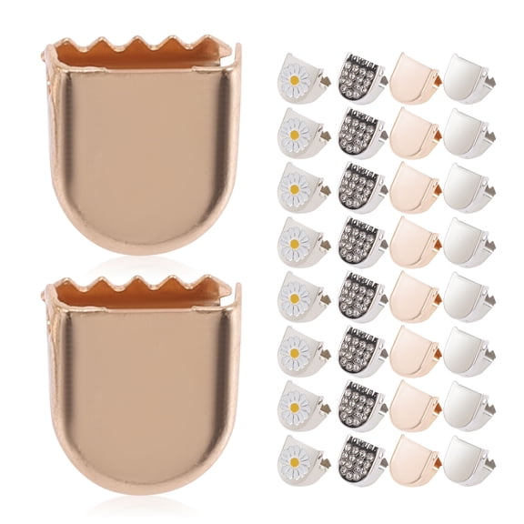 GAXIRE Shoe Lace Locking Clips with Daisy Flower Design for Shoelaces Assorted Color Easy to Use Durably Made of Iron 32 Pieces