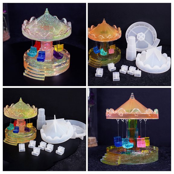 GAXIRE 1Set DIY Silicone Giant Stride Mold Epoxy Silicone Casting Mold Kit for Giant Stride Decor