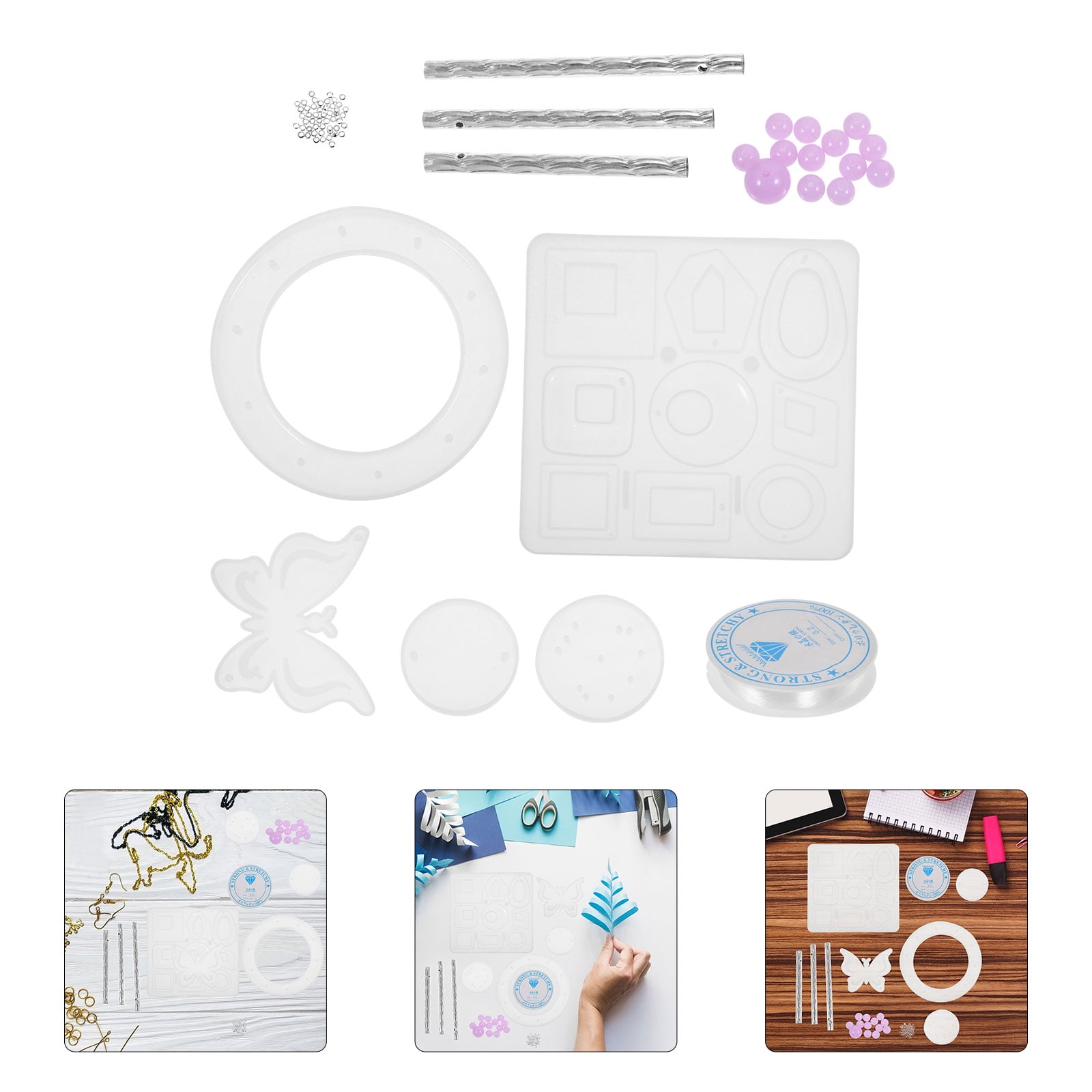 GAXIRE Silicone Craft Molds 1 Set Epoxy Wind Chime Casting Molds For ...