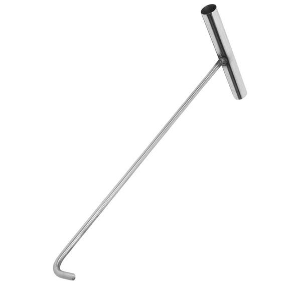GAXIRE Silver Manhole Cover Lifting Hook Metal T Shaped Tool for Workers 1Pcs