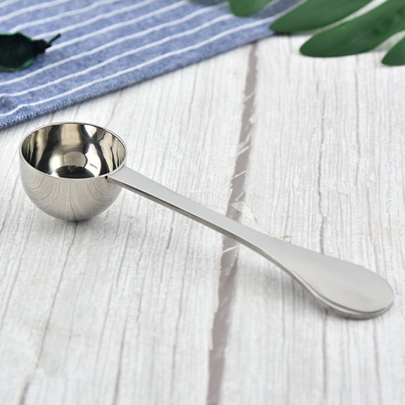 GAXIRE Silver Metal Measuring Spoon with Scale for Cooking Baking and Seasoning Needs