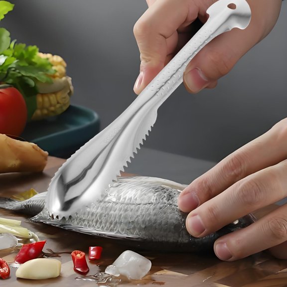 GAXIRE Stainless Steel Fish Scale Remover Multifunction Fish Scraper Seafood Knives Kitchen Tool