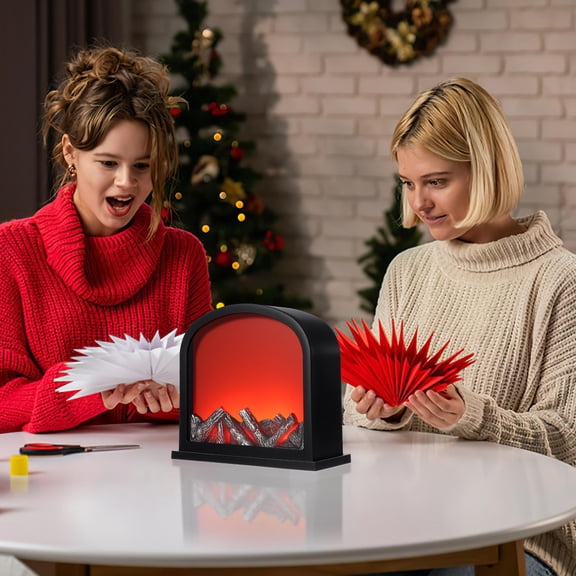 GAXIRE Simulation Fireplace Lights Night Light Lamp Black for Homeowners 1 Set