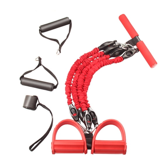 GAXIRE Sit Ups Exercise Equipment Elastic Pull Rope Red 1 Set for Gym
