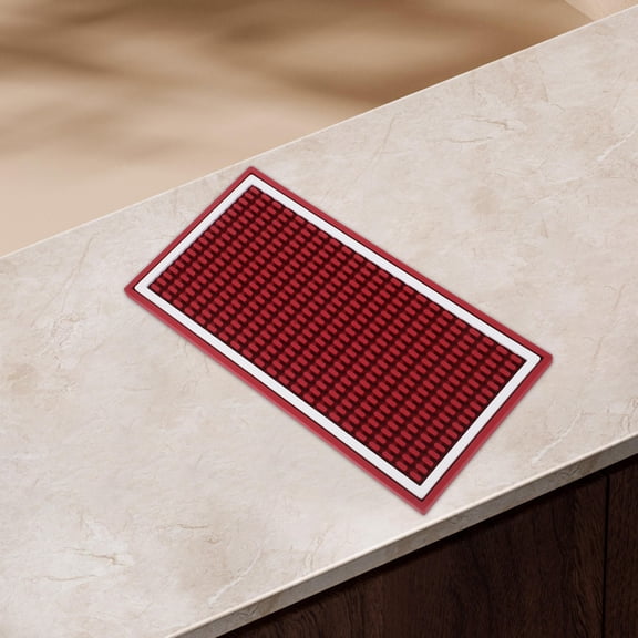 GAXIRE Soft PVC Non Slip Bar Mat Dark Red Cocktail Mixing and Glass Drying Mat