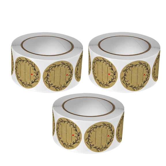 GAXIRE Spice Jar Labels Kraft Paper Round Stickers Removable and Reusable for Kitchen Use