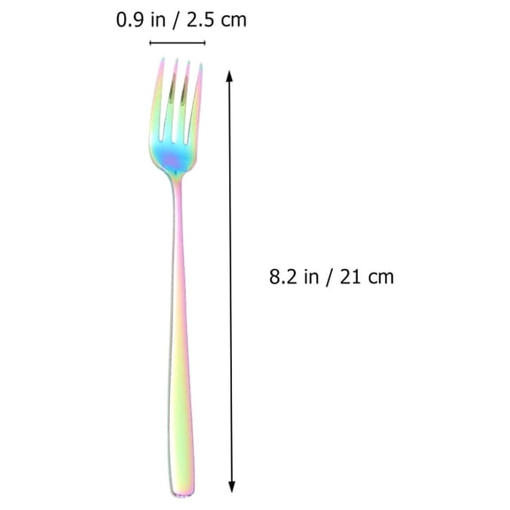 GAXIRE Stainless Steel Colorful Western Food Serving Fork Dinner Fork 1 Piece