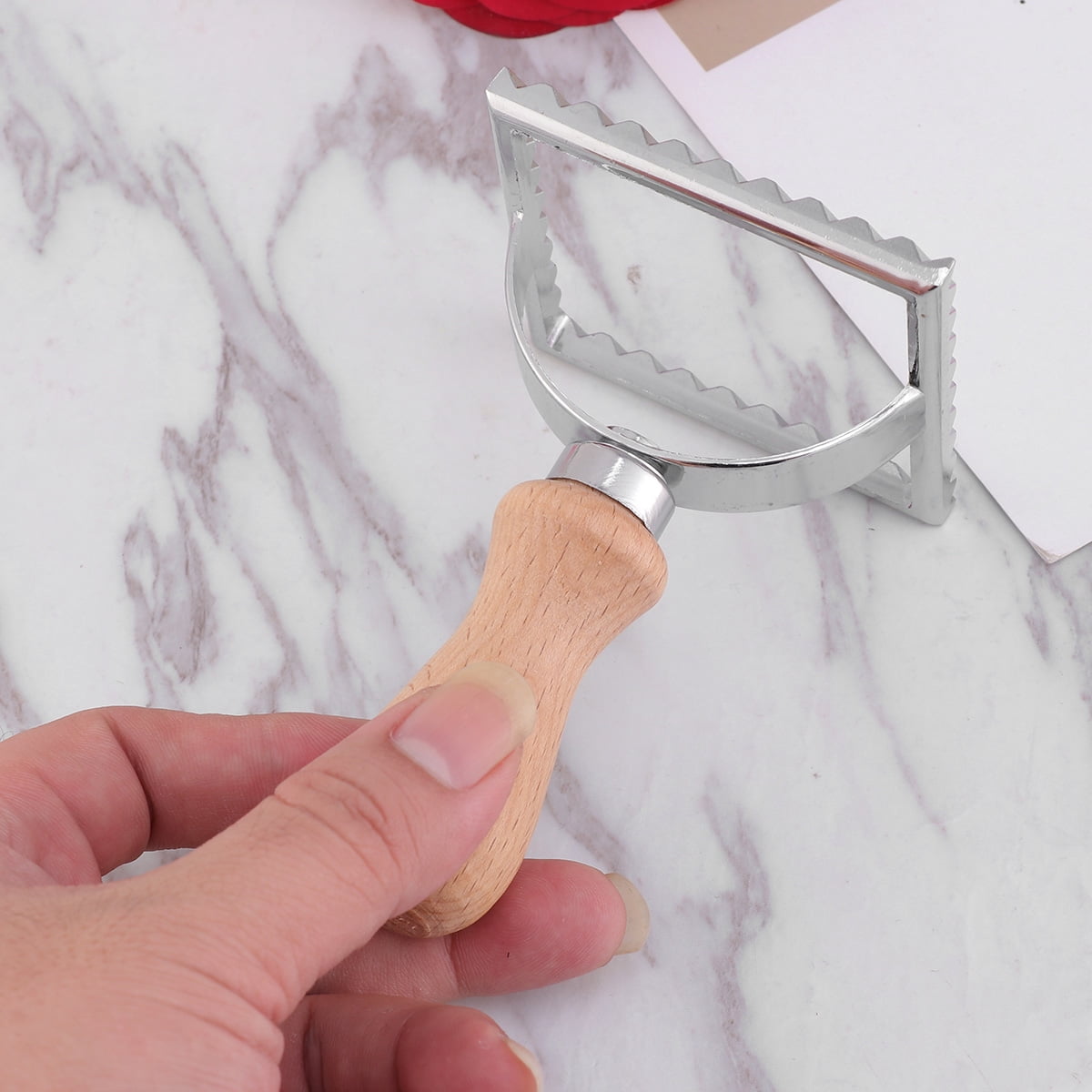 GAXIRE Stainless Steel Square Biscuit Cutter Mold with Wooden Handle ...