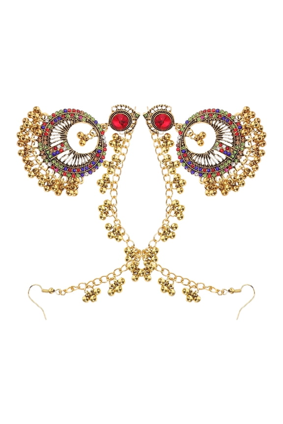 Statement Earring For Women Golden Boho Dangle Bell Sound Hollow Design Casual Outings