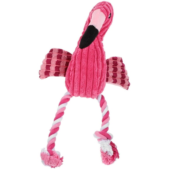 GAXIRE Stuffed Animal Dog Chew Toy Durable Pink Plush with Rope Legs for Small and Medium Dogs 1Pack