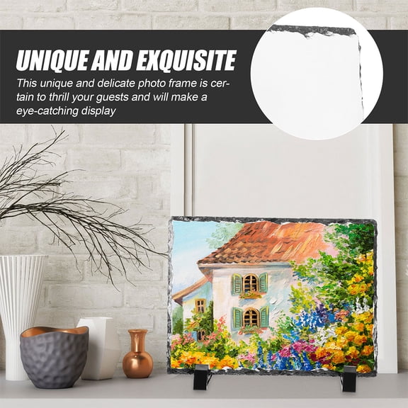GAXIRE DIY Sublimation Blank Slate, White, Heat Transfer, Natural Stone for Decor