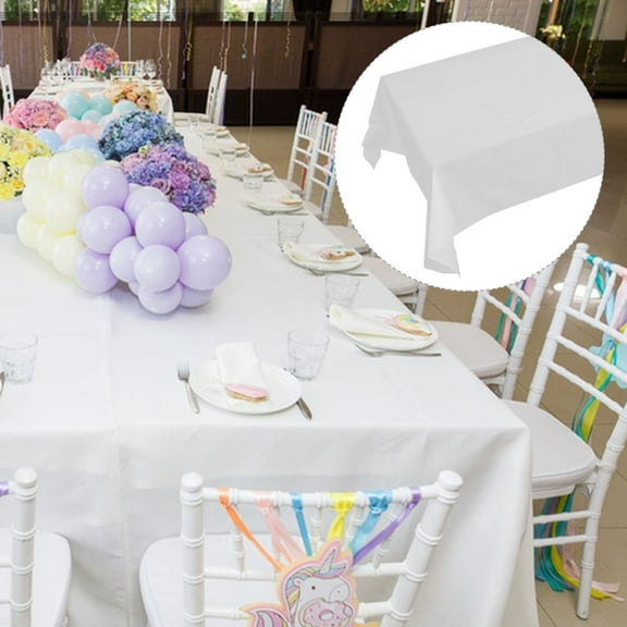 GAXIRE Table Covers 4Pcs PE Splash Resistant White 108X54In