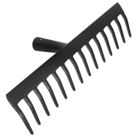 GAXIRE Tines Gardening Leaf Rake Cleaning Rake Carbon Steel Black for DIY Home Farm Gardening 1Pack