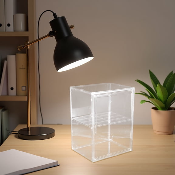 GAXIRE Transparent Acrylic Shelf Stand with Removable Partition for Action Figure Storage and Display