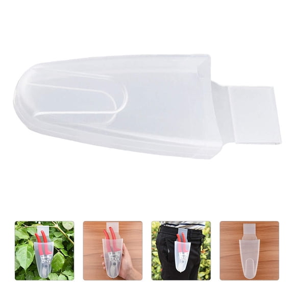 GAXIRE Transparent Plastic Pruning Shears Holder with Belt for Convenient Access and Safe Storage, Garden Tool Organizer