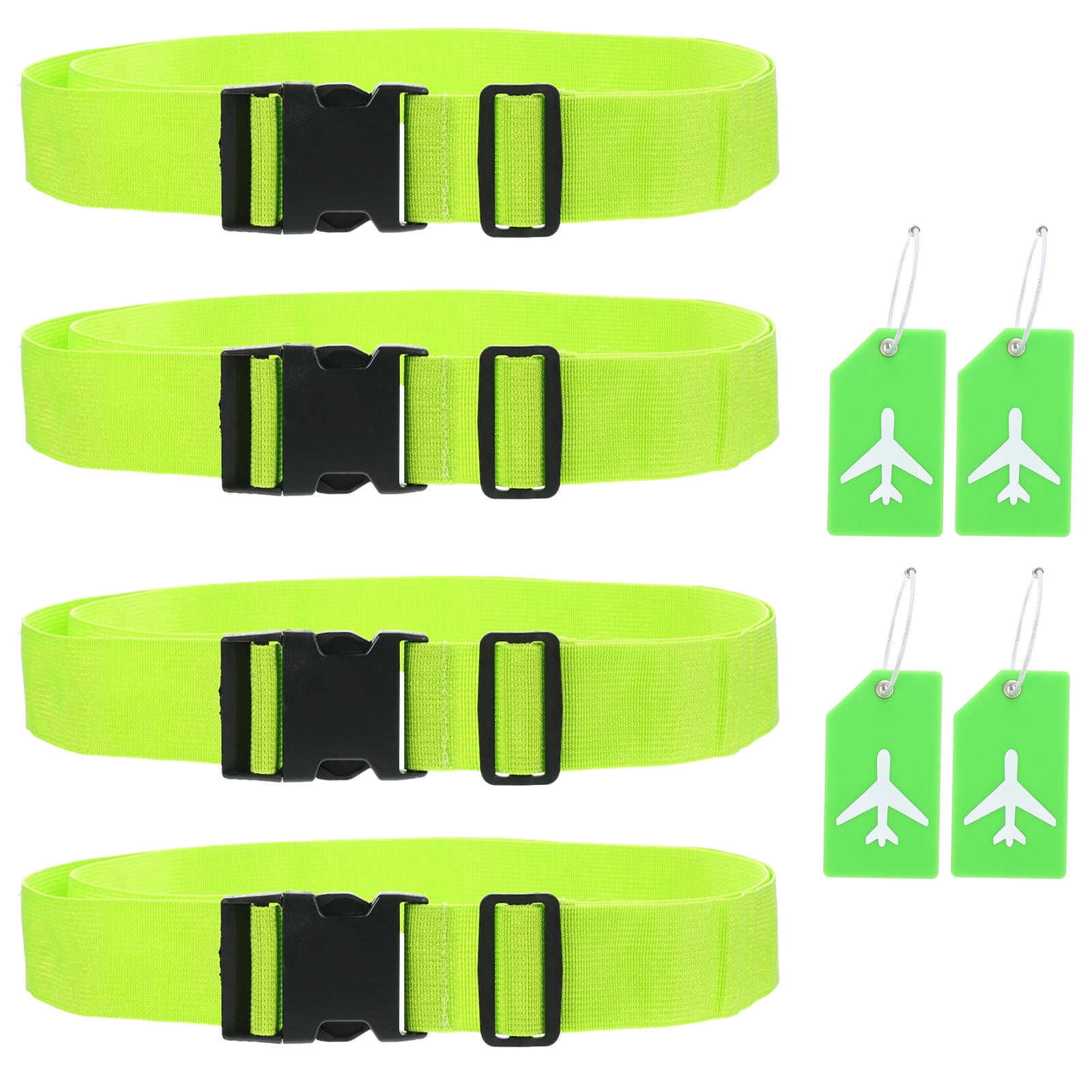 GAXIRE Light Green PVC Polyester Luggage Straps and Tags Set for Easy ...