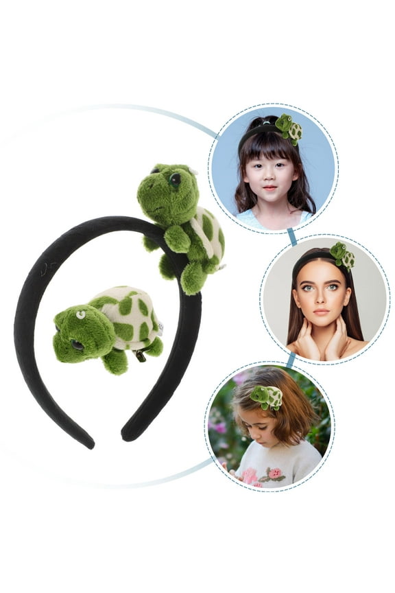 Turtle Headband Turtle Accessory Green Plush 1 Parties