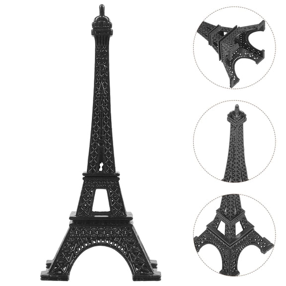 GAXIRE Black Metal Eiffel Tower Figurine Decorative Sculpture for Office and Table Display