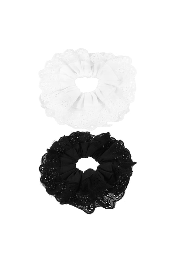 Updo Hair Accessories 2Pcs Oversized Scrunchies for Women Black White