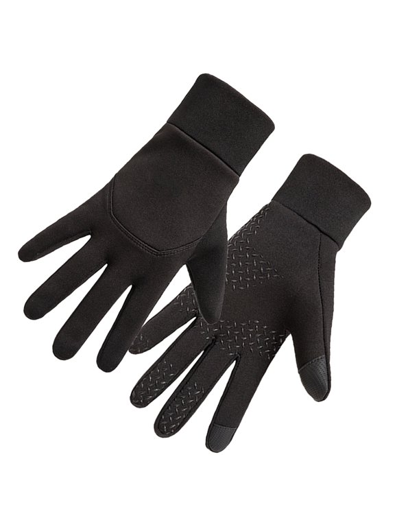 Outdoor Sports Full Finger Gloves in Black with Comfortable Compression and Friction Grip