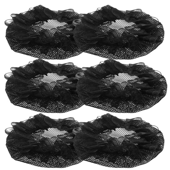 GAXIRE Women Bun Hair Net 6Pcs Black Mesh Design for Dancer and Performer