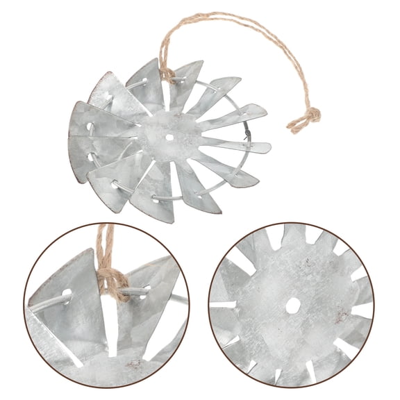 GAXIRE Wood Windmill Wall Decor Farmhouse Style Iron Wall Hanging for Kitchen and Homeowners, Rustic 1 Piece