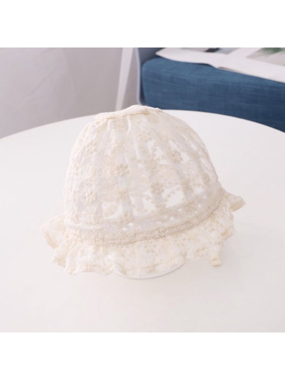 Yellow Lace Cap with Elegant Lace Design for Costume and Dress Accessory