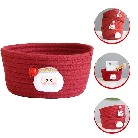 GAXIRE decorative storage basket Cotton Thread Storage for Women Christmas 1Pack