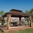 thumbnail image 1 of GAZEBEST 12' x 16' Hardtop Gazebo, Aluminum Frame, Galvanized Steel Roof, 1 of 7