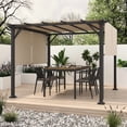 thumbnail image 1 of GAZEBETER 10 x 10 ft Outdoor Pergola with Retractable Canopy,Metal Steel Frame,Sun Shade Shelter for Garden,Backyard and Deck,Beige, 1 of 12