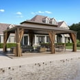thumbnail image 1 of GAZEBETER 14' X 22' Permanent Hardtop Gazebo, Outdoor Galvanized Steel Double Roof Pavilion Pergola Canopy with Aluminum Frame and Privacy Curtains for Garden Patio,Patio Backyard,Deck and Lawns, 1 of 7