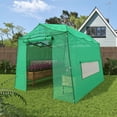 thumbnail image 1 of GAZEBETER 8.5 x 7 x 7 FT Outdoor Walk-in Greenhouse with Durable PE Cover,Portable Pop-up Green House with 3 Adjustable Hights,Roll-up Windows and Roll-up Zippered Door,Green, 1 of 10