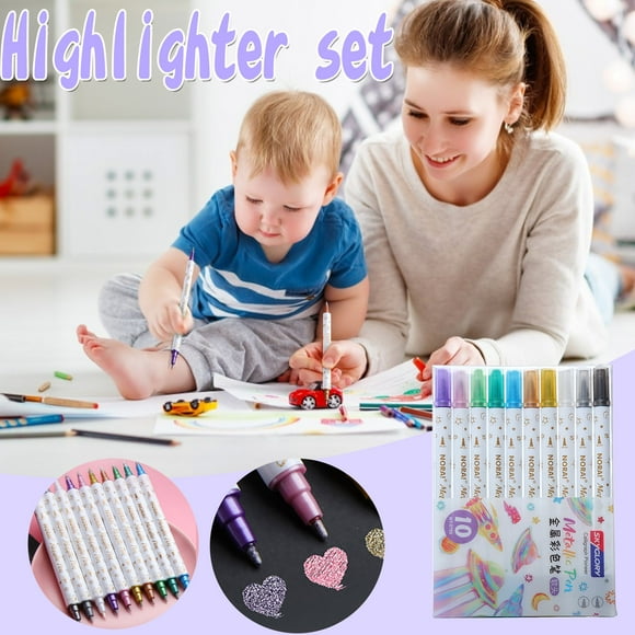 GAZHEK Clear View Highlighter Sticks 3ML Double-head Quicksand Highlighter Soft-tip Highlighter Pen Set Aesthetic Cute Pastel Highlighters Set Office Products; Liquid Highlighters(