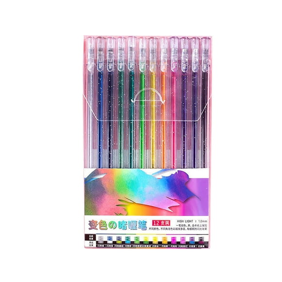GAZHEK Clear View Highlighter Sticks Flash Gel Pen Color Pen Shiny Highlighter For Adult Crafting Doodling 10ml Art Marker Set Office Products; Liquid Highlighters(B, Plastic)