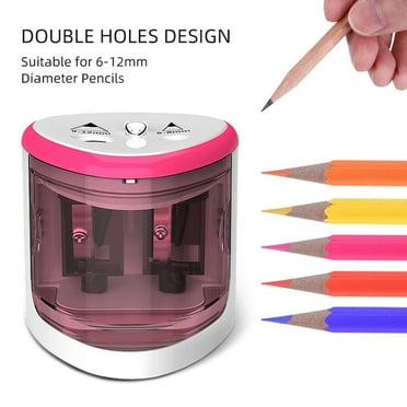 GAZHEK Electric Pencil Sharpeners Electric Pencil Sharpener For Colored Pencils Battery Operated Pencil Sharpeners 6-12mm Pencils Hole Color Pencil Sharpeners Balcony Decor(Pink, Plastic)
