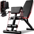 thumbnail image 1 of Adjustable Weight Bench, 7 Positions Foldable Workout Olympic Bench Press Includes Resistance Bands, Maximum Weight 780 Lbs., 1 of 7