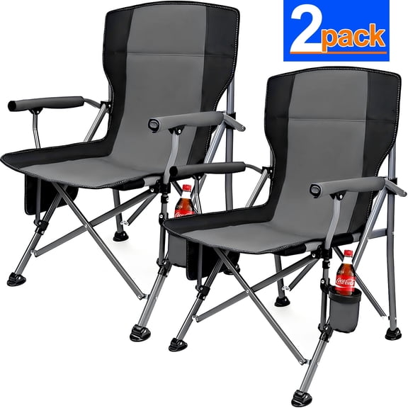 Camping Chairs Clearance for Adults, Portable Folding Lawn Chairs for Outdoor, Set of 2