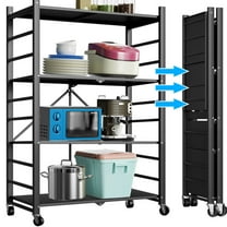 GAZILY Adjustable 4-Tiers Stainless Steel Storage Shelf Unit, Holds up to 250 lb Maximum Load Weight, Black