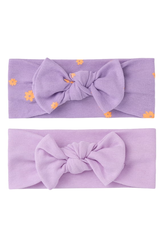 Baby Girl Cotton Headbands , 2-Pack, One Size