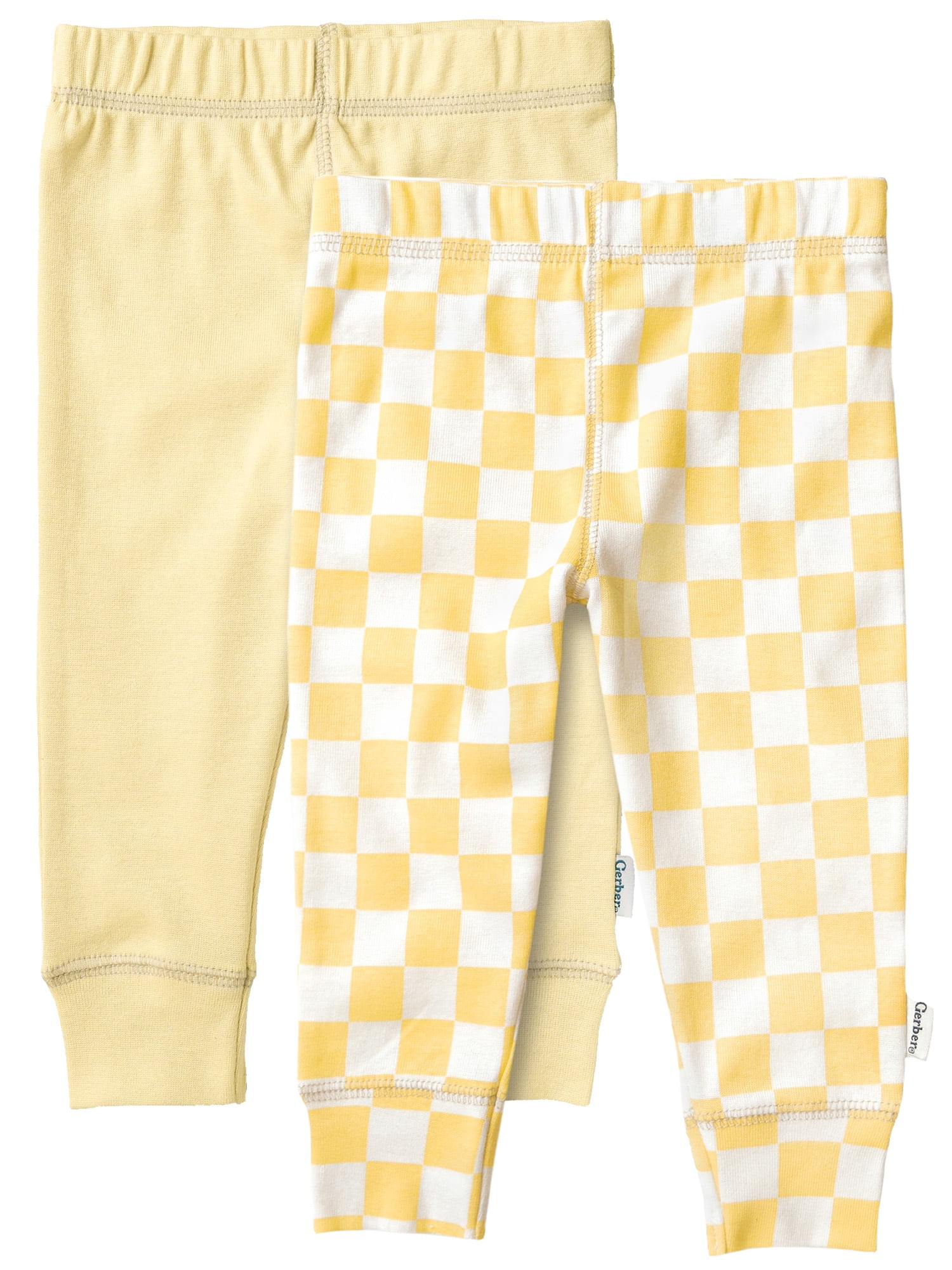 Gerber Baby Boy or Girl Neutral Cotton Pants, 2-Packs, Sizes Newborn - 12 Months