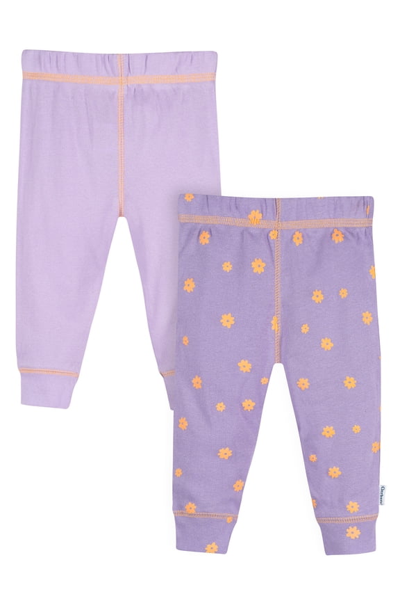 Baby Girl Cotton Pants, 2-Packs, Sizes Newborn - 12 Months