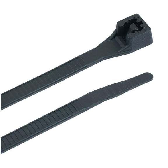 Gardner Bender 45-308UVB Cable Tie, Double-Lock Locking, 6/6 Nylon, Black, 8 in L, 15/PK