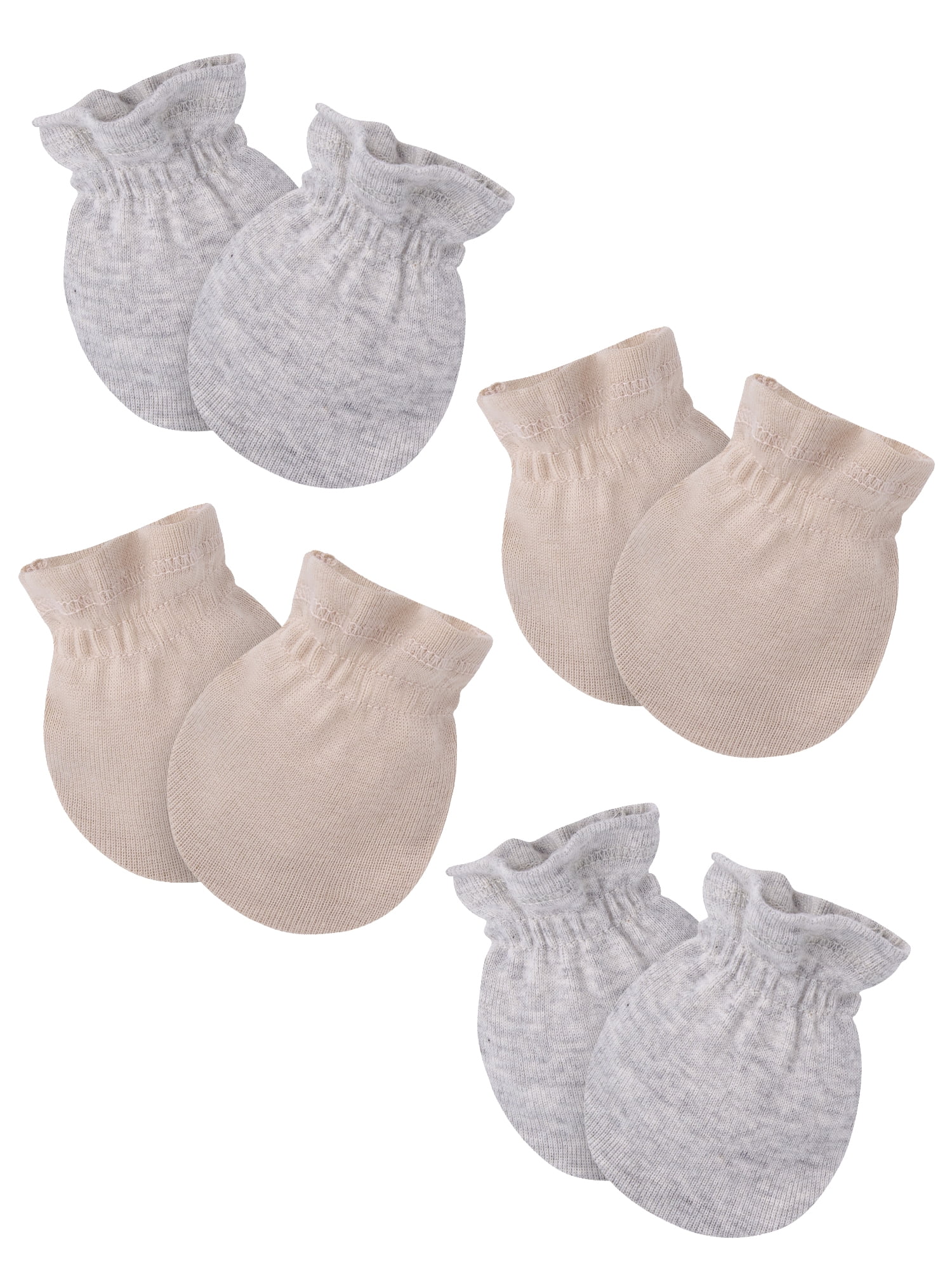 Gerber Baby Boy or Girl Neutral Adjustable Cotton Mittens, 4-Pack, 0/6 Months