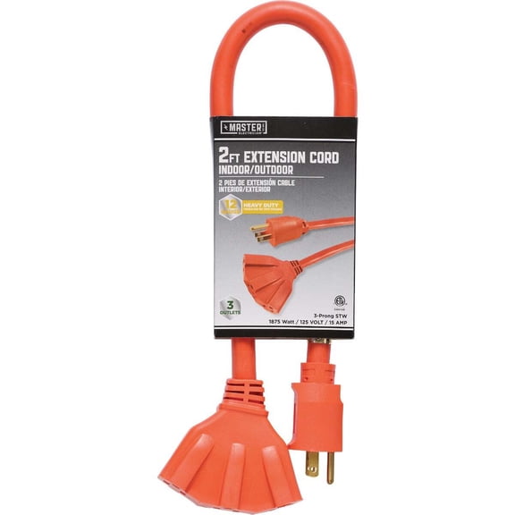 Master Electrician 2 Ft. 12/3 Extension Cord with Powerblock 04112ME