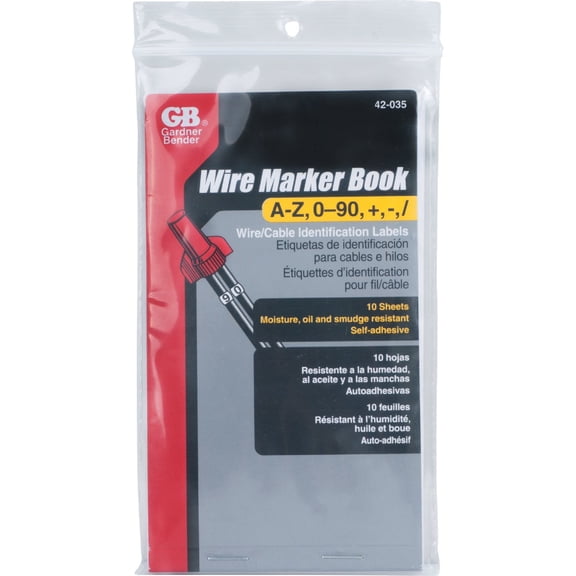 GB Electrical Gardner Bender Wire Label Book - Pack of 8