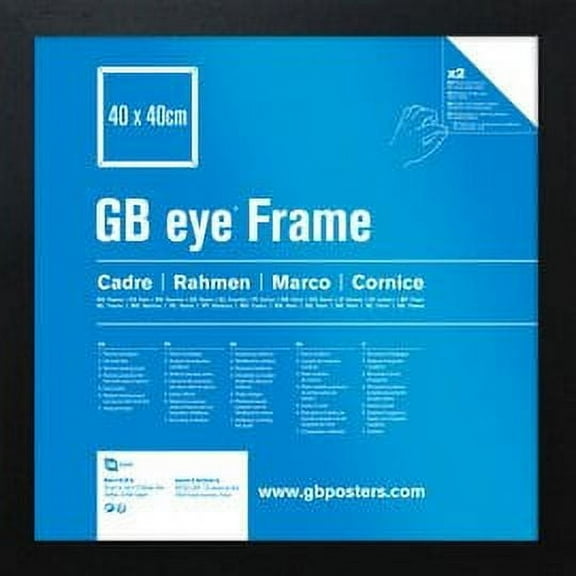 GB Eye Flat Black Frame 16"x16" Contemporary Black Wooden Picture Frame FSC Certified