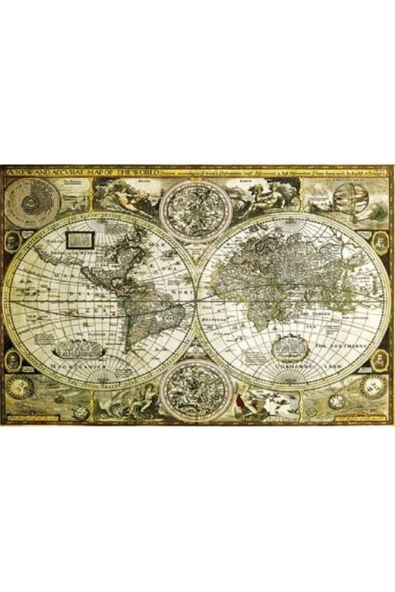 XPE160298 World Map Gold Historical Poster Print, 24 x 36