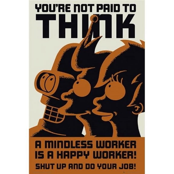 GB Eye XPE160306 Futurama Dont Think Poster Print, 24 x 36